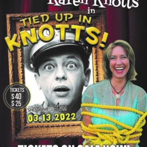 An event poster for Karen Knotts on March 13, 2022.